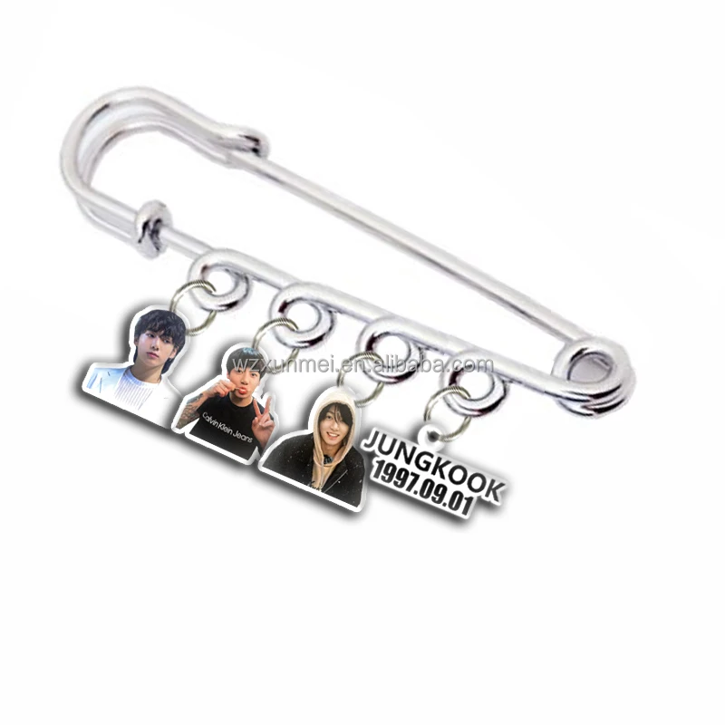 Kpop Acrylic Clip For Clothes Bag Decoration  Kpop Cartoon Acrylic Brooch Pin Badges For Bag Cap Clothing Accessories Brooch