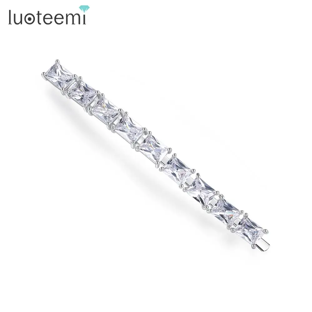 LUOTEEMI Simple Crystal Cut Zircon Hair Accessories of Korean Style for Woman Elegant Gift Design Wholesale
