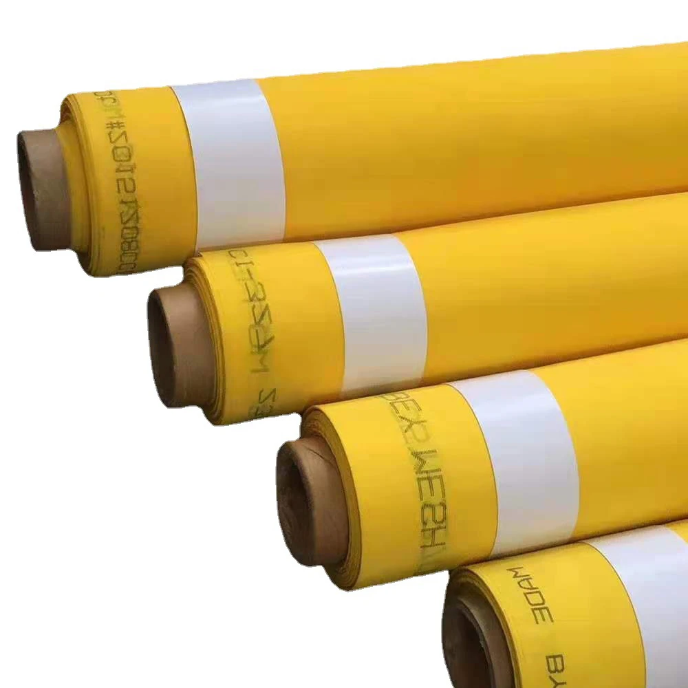 Polyester Silk Screen Printing Mesh Bolting Cloth 80 150  Mesh White Yellow Plain Style Thread