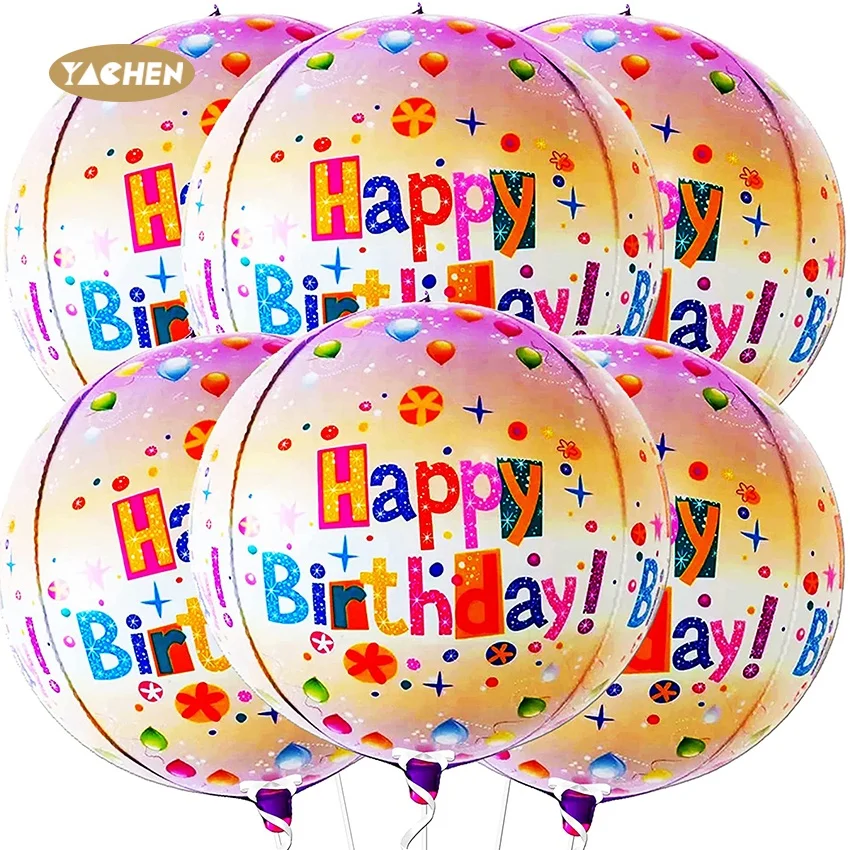 Yachen globos украшение для вечеринки качественные 22-дюймовые круглые 4d воздушные шары из фольги дня