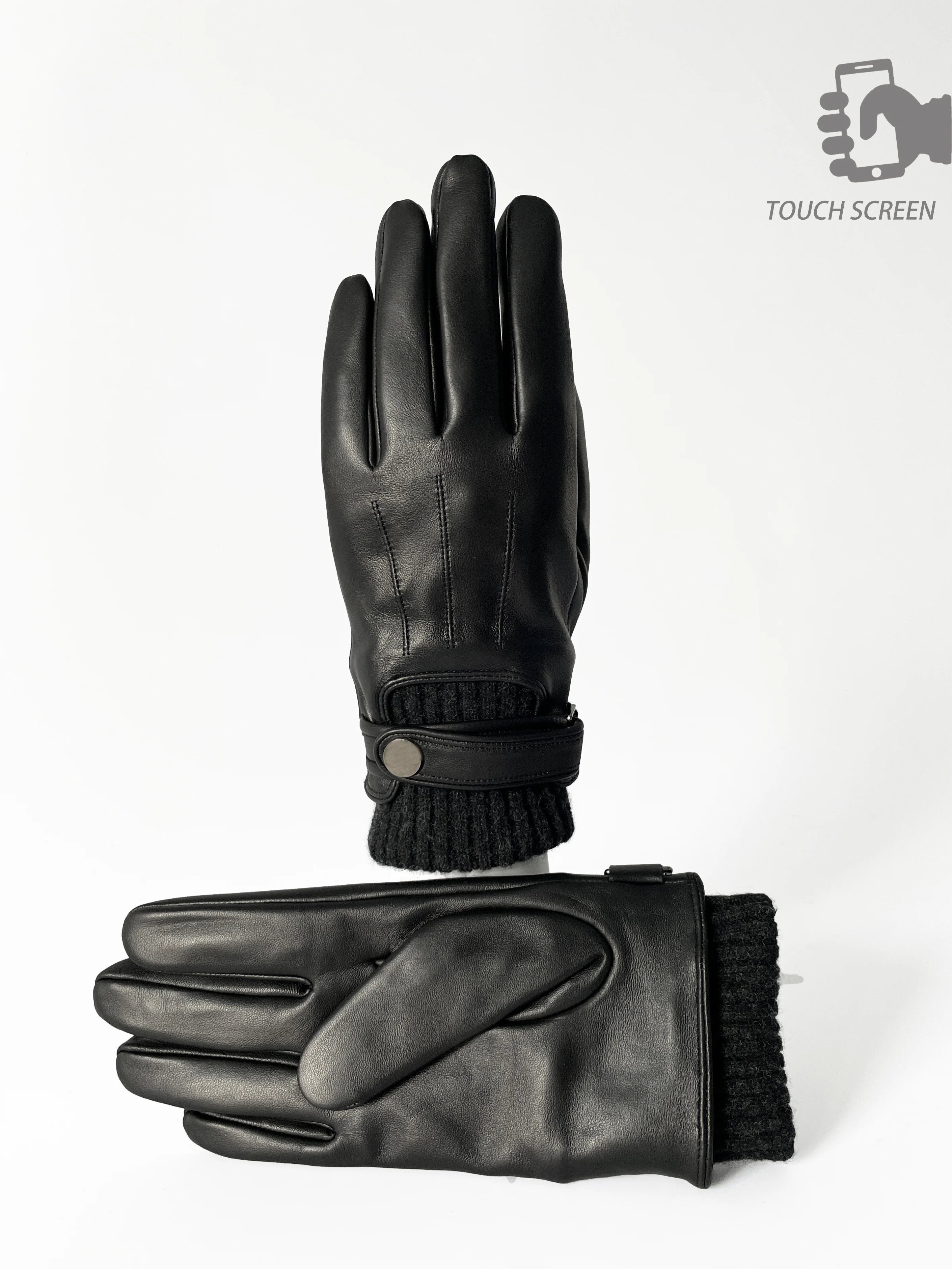 BSCI Manufacturer Custom Touch Screen Sheepskin Men Best Leather Gloves For Winter