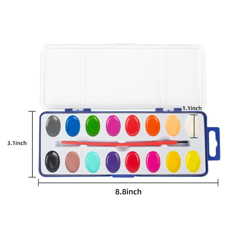Watercolor Paint Set 16 Colors with Water Brush Pens and Drawing Pencil, Great for Kids and Adults, Art Supplies