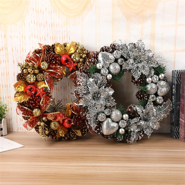 
2020 new design christmas wreath for christmas hanging Ornaments 
