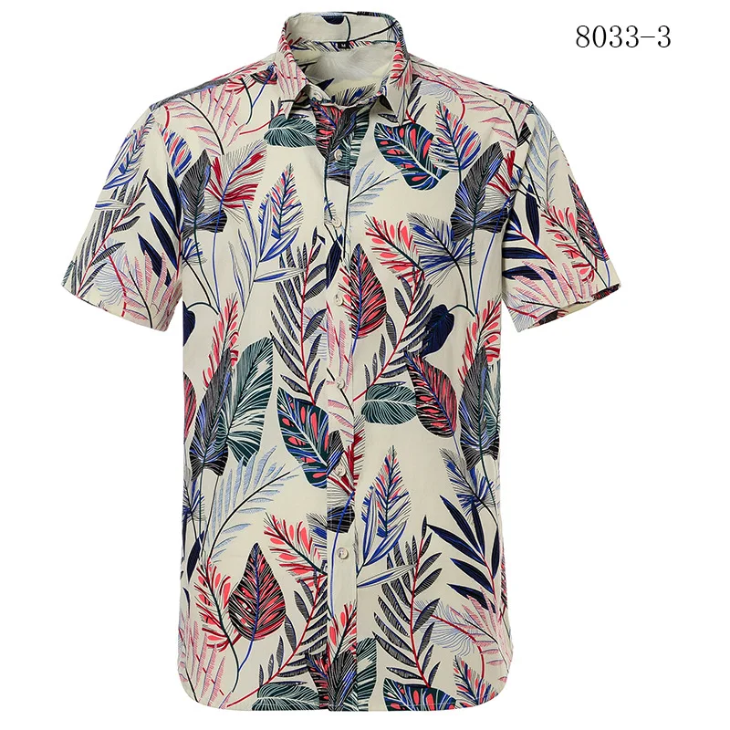 OEM Design Sublimation Print Summer Beach Short Sleeve Hawaiian Shirt Custom Digital Printing Men Shirts For Mens