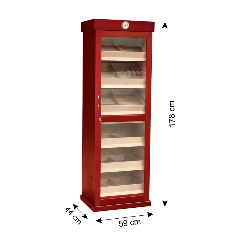 Lonten Wholesale Custom one door Spanish Cedar Cigars cabinet  display Box Storage Humidors humidor cigar cabinet raching