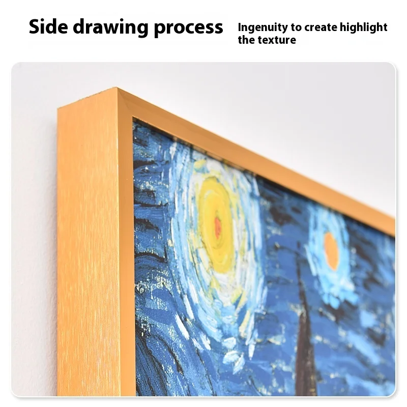 Simplified narrow edge aluminum alloy metal oil painting frame L-shaped mounting frame customized large-sized wall hanging frame