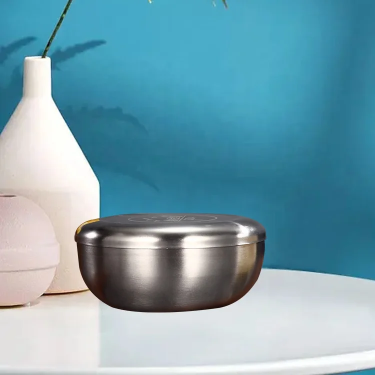 Factory wholesale 304 Stainless Steel Bowl With Lid Round Kimchi Bowl Korean Seasoning Bowl