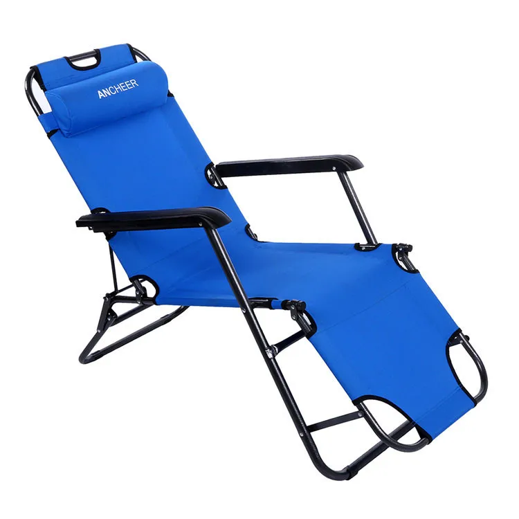 
Outdoor steel pipe metal leisure dual-use lazy lunch break folding chair recliner 