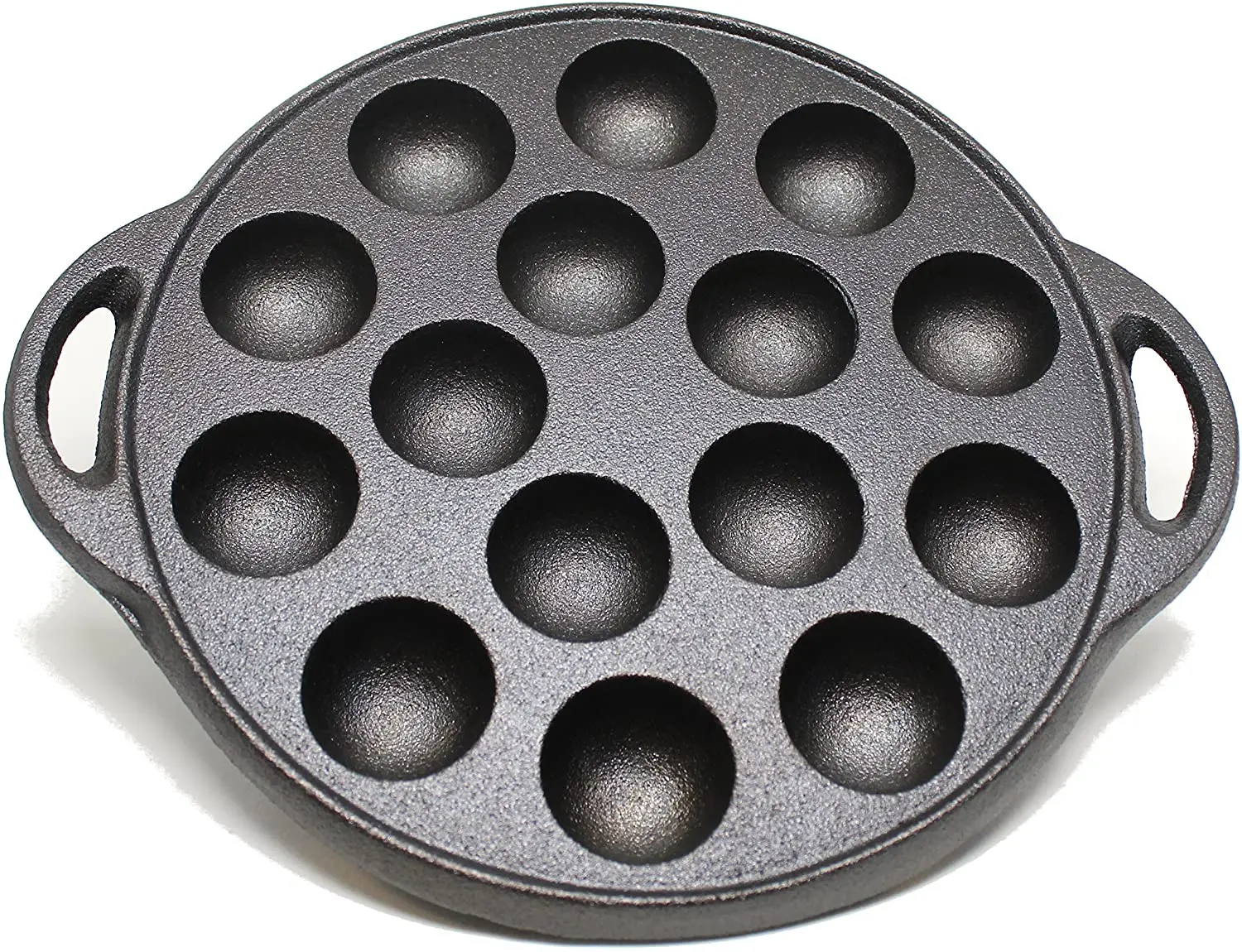 Custom Laser Logo Pancake Grill Pan 19 Holes Heavy Duty Non-Stick Cast Iron Poffertjes Pan