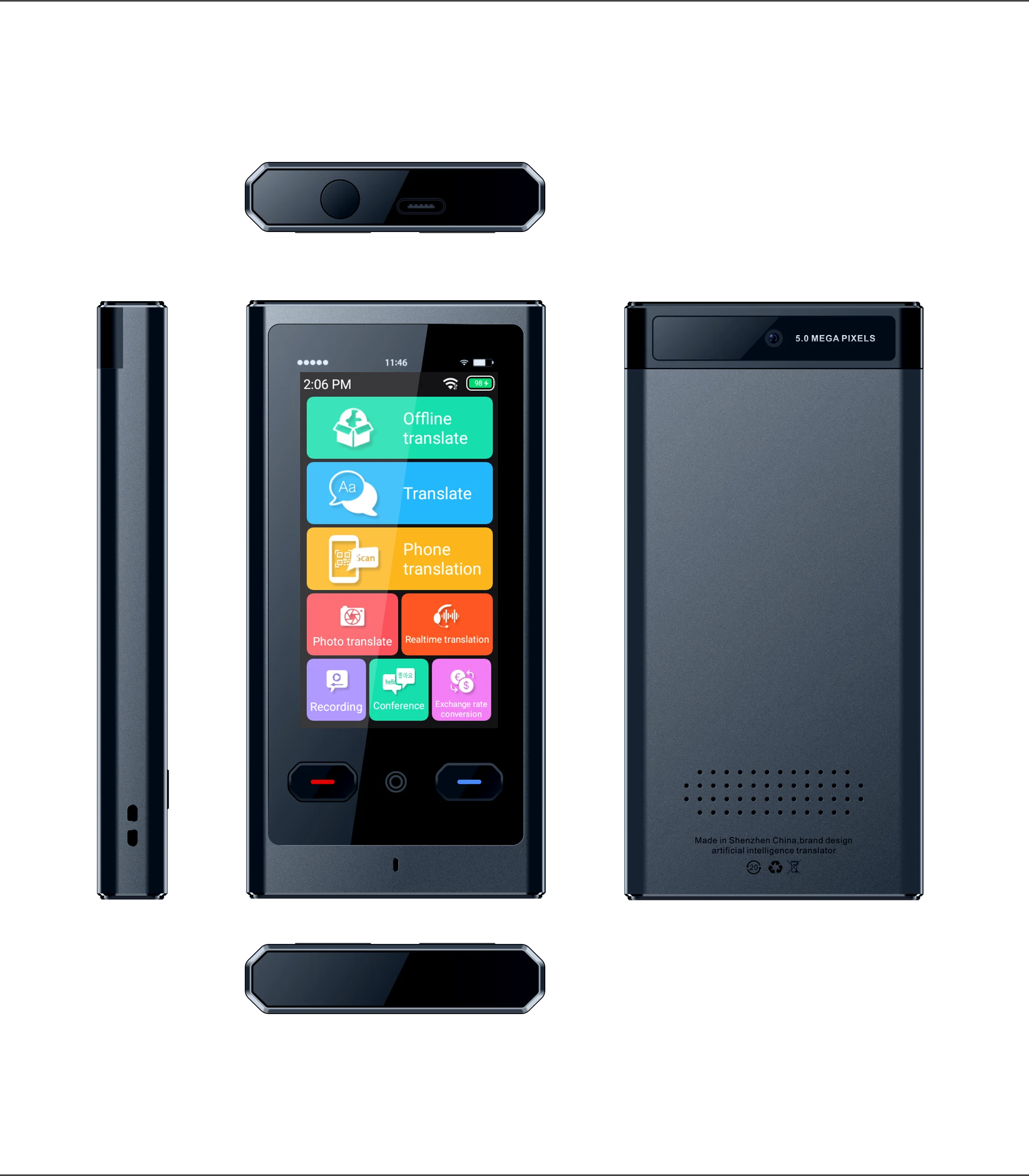 Smart Voice Photo Scanning Translation Machine Wifi Touch Screen  Portable Voice Translator