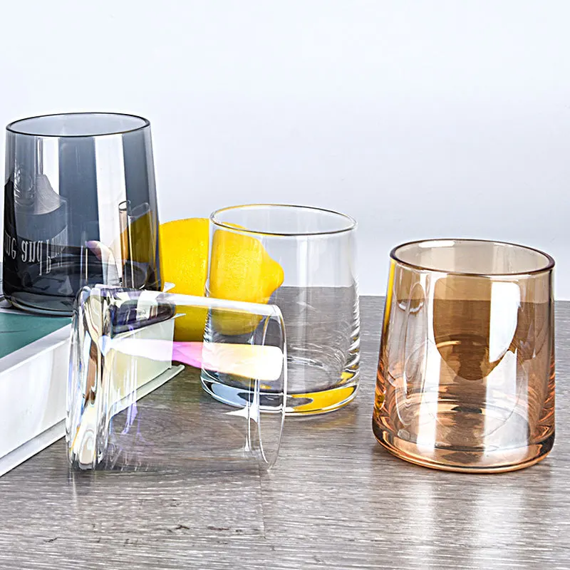 8 oz clear cylinder empty unique  amber colorful  iridescent candle jars luxury 250 ml for candle making