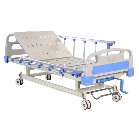 Two-Function Hospital Bed with Manual Crank System Metal Patient Bed by Hospital Furniture Manufacture for Sale
