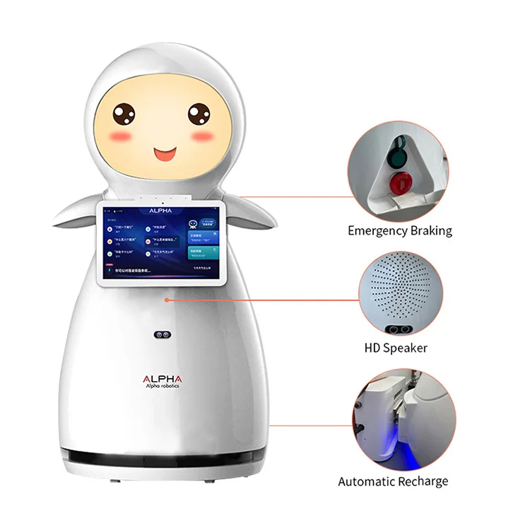 2024 hot-selling intelligent robots AI Service Robot with 13.3 inch touch screen and  Movable arm