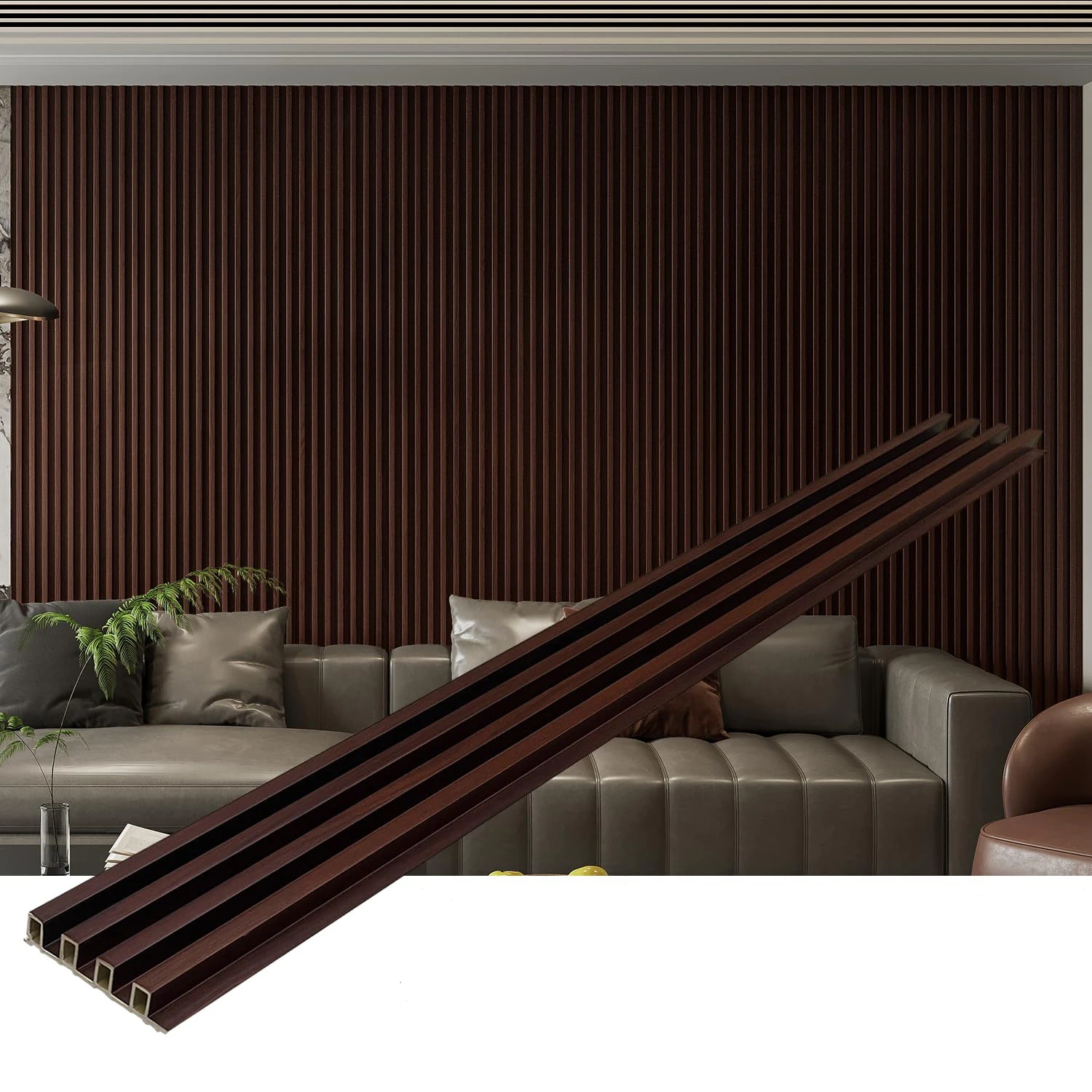 TUBO Free Sample 6-Pack Walnut Grille Slats 3D Wall Panel Wood Acoustic Panels for Bedroom