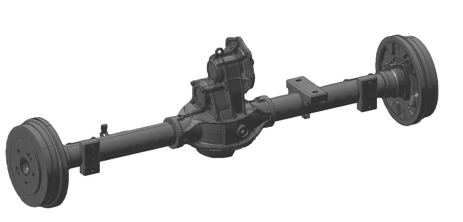 Complete Drum Brake With Differential Gearbox Motor Electric Axle For Electric Vehicle