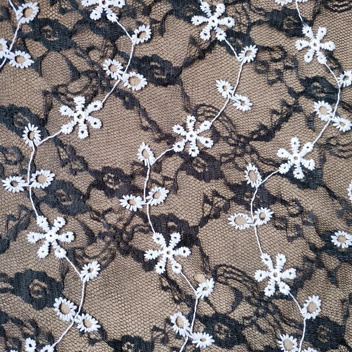 
China High End Beaded Knit Sweater Lace African Lace Fabric With Beaded Stones 