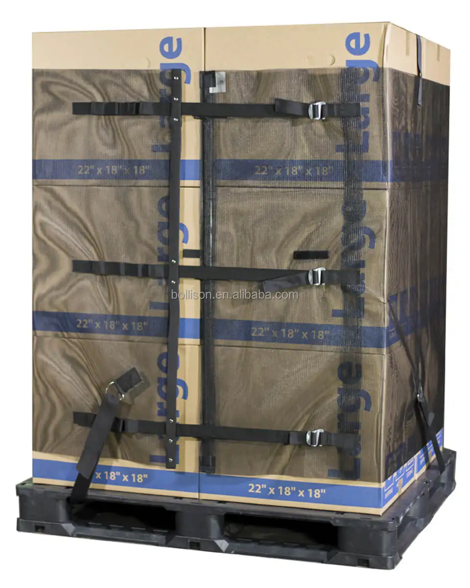 Hot Sale Black Mesh Reusable Pallet Wraps With Stretch Film/Custom Made Reusable Pallet Wraps /Netting Cargo Pallet Baling Wrap
