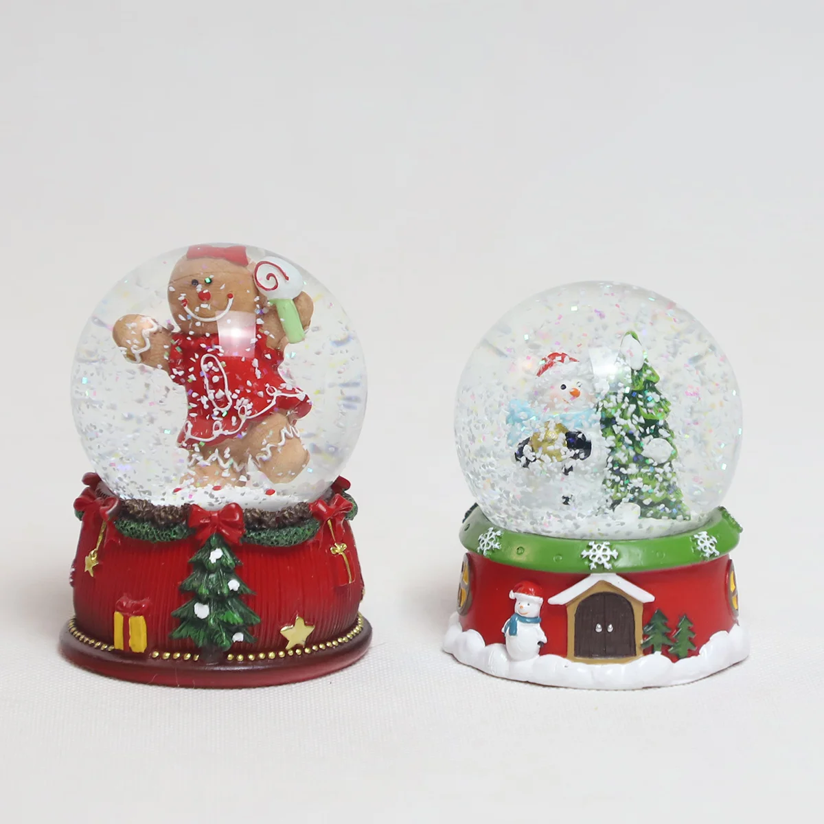 ornaments ornaments villager housed resin light christmas glass snowball beautiful crystal ball with a santa or christmas tree