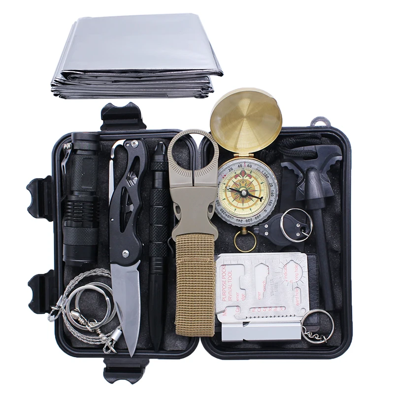 Оборудование для кемпинга, безопасный набор первой помощи для выживания на природе с зажимом для бутылки с водой