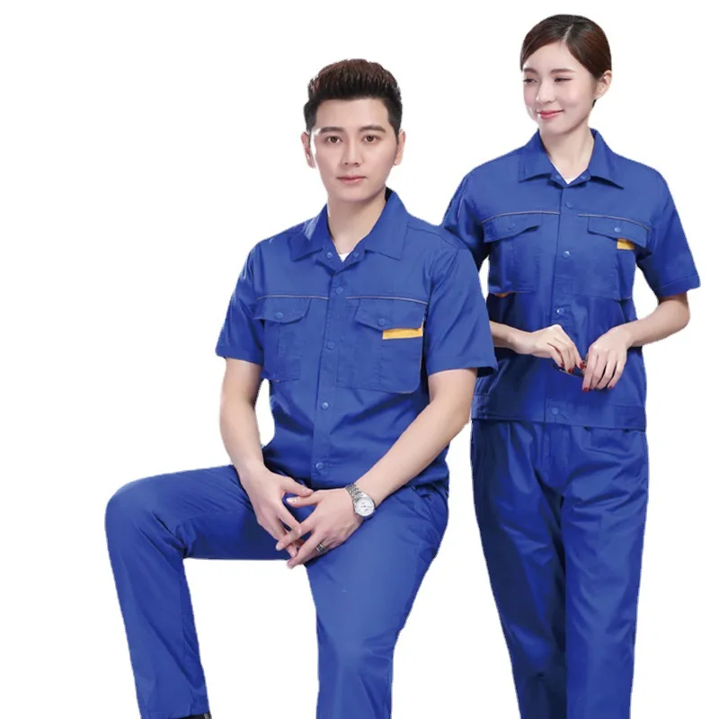 High quality summer short sleeve labor protection clothing cheap construction working clothes