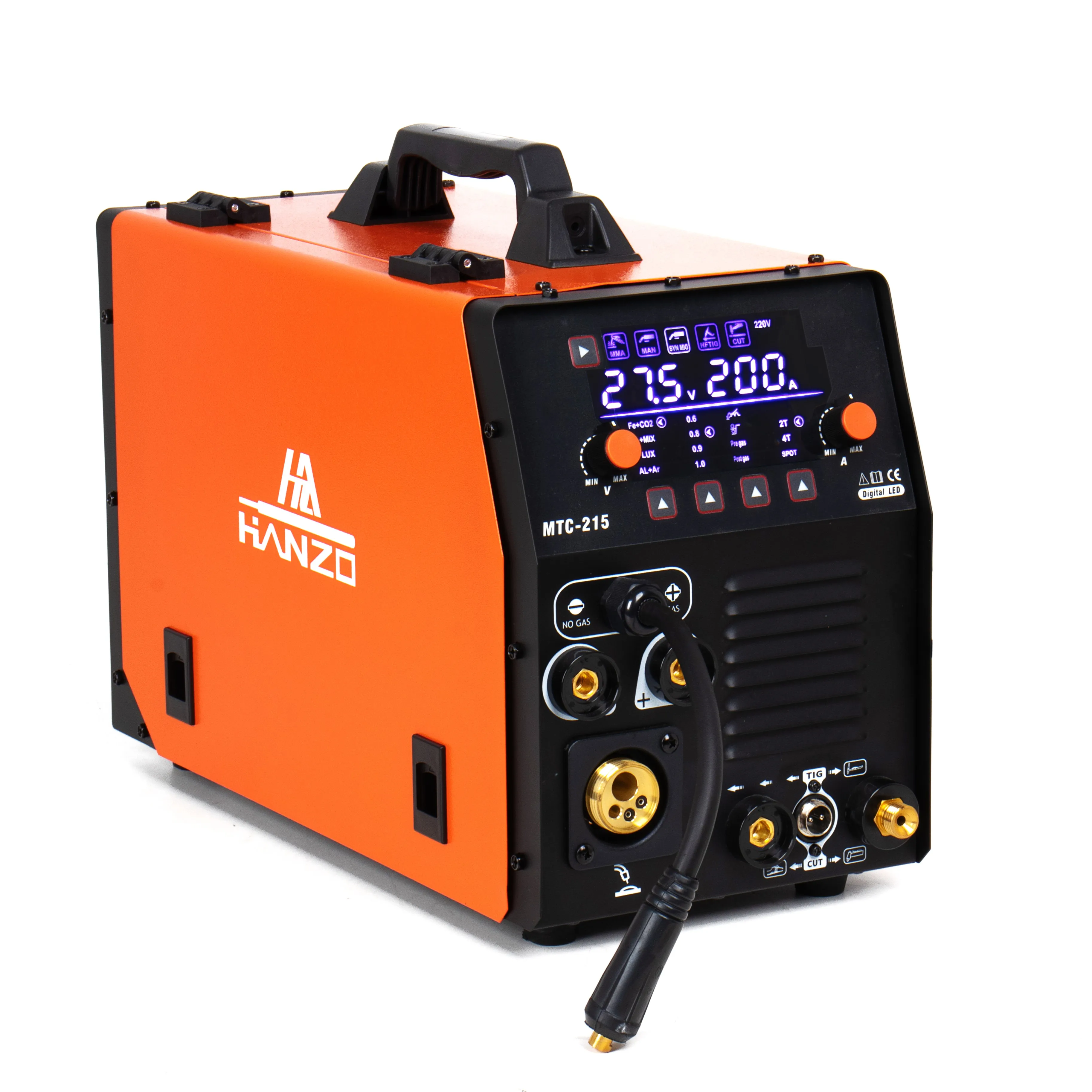HANZO MTC-215 110/220 В 200А MIG/MMA/LIFT-TIG/CUT 4-в-1 многофункциональный портативный сварочный аппарат