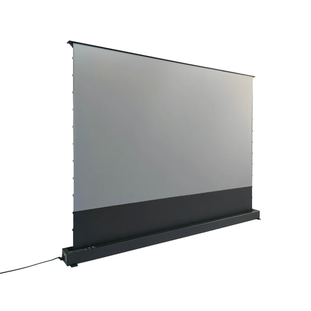 92 дюймовый 100 дюймовый 120 дюймовый 133 дюймовый 135 дюймовый Электрический напольный alr проекционный экран с моторизованным язычком и функцией натяжения