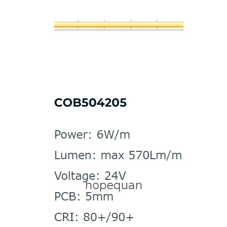 High-density Cob Led Strip Light Rope Light Landscape Lighting Fpc 5m/10m Dc 12v 24v white Color ra90 Dc 12v/24v