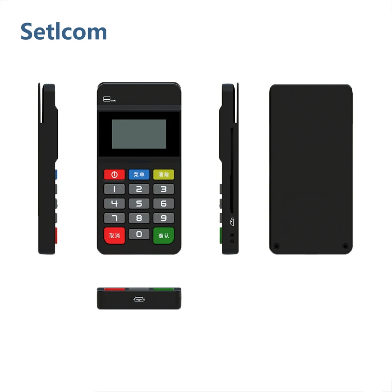 Лучшие продажи Setlcom ультра-тонкий мобильный портативный кредитной салфетки pos системы EMV кредитных кард-ридер с двойным