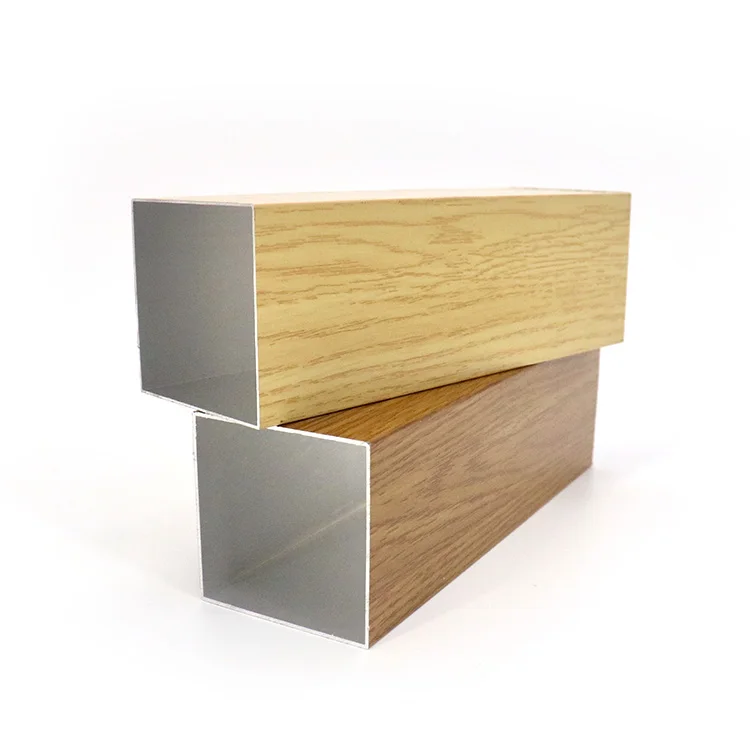 
High quality gorgeous hot selling custom wood grain 50*50mm thickness 3mm square tube Aluminum square tube 