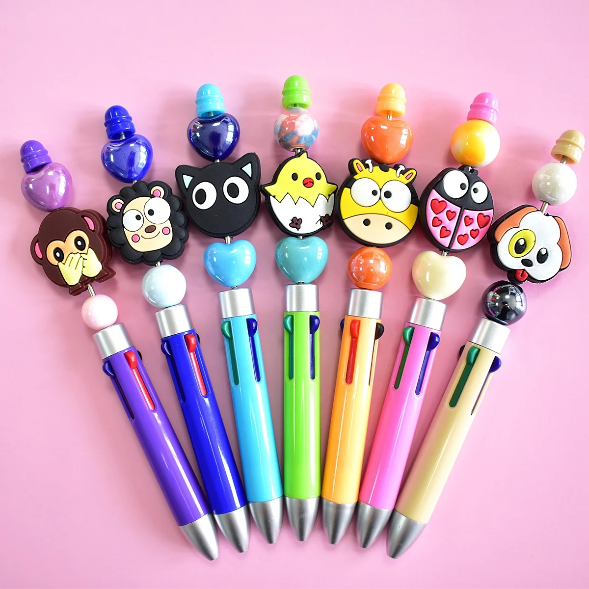 New Cartoon Animal Series PVC Soft Glue Detachable Focal Beads for Pen Making