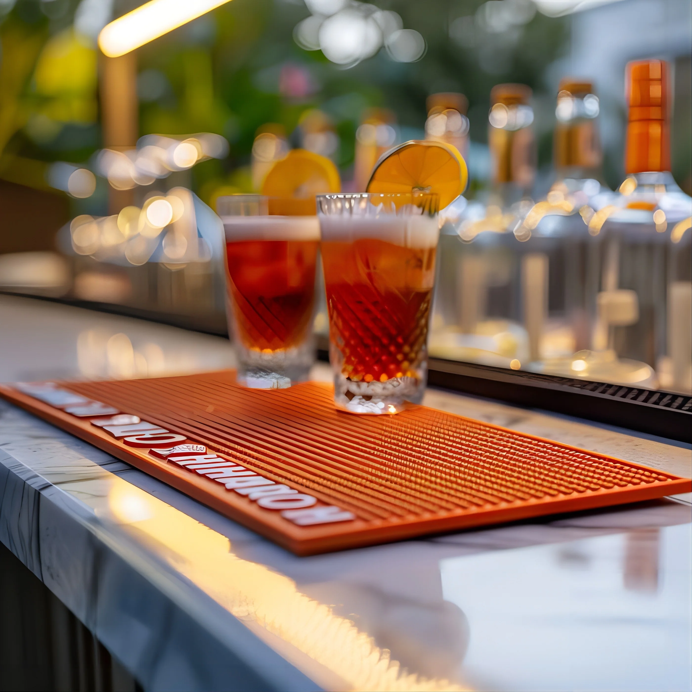 Customized Bacardi Pvc Bar Mat Rubber Runner Drip Non-Slip Silicone Counter Mat With Logo