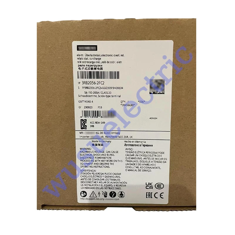 3RB2056-2FC2 Overload Relay 50 200 A for Motor Protection Frame Size S6, In stock best price