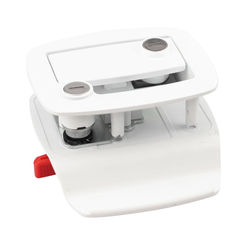 RV Camper Motorhome Trailer Door Lock Manual Type with Accessories,White
