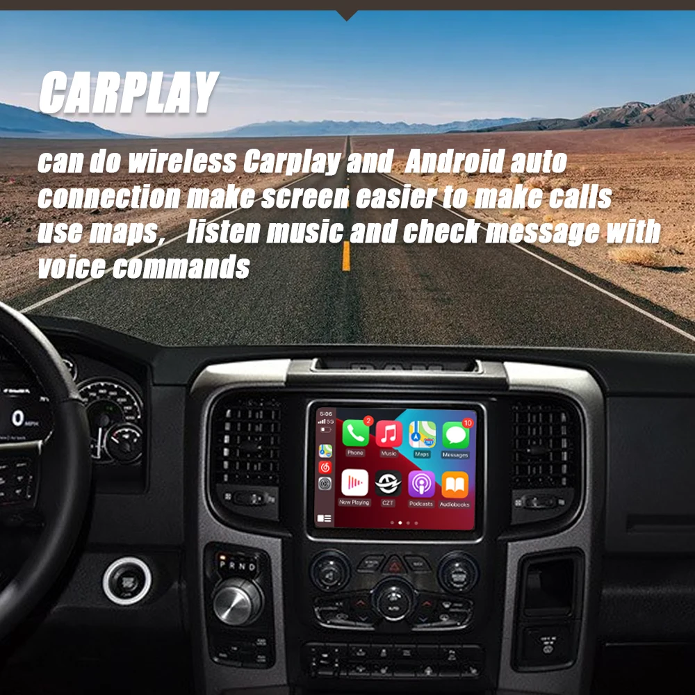 CZT-AUTO Original Screen Upgrade For Dodge RAM Carplay 2014-2017 Radio Car DVD Player Mirror Link Android Auto Wireless Carplay