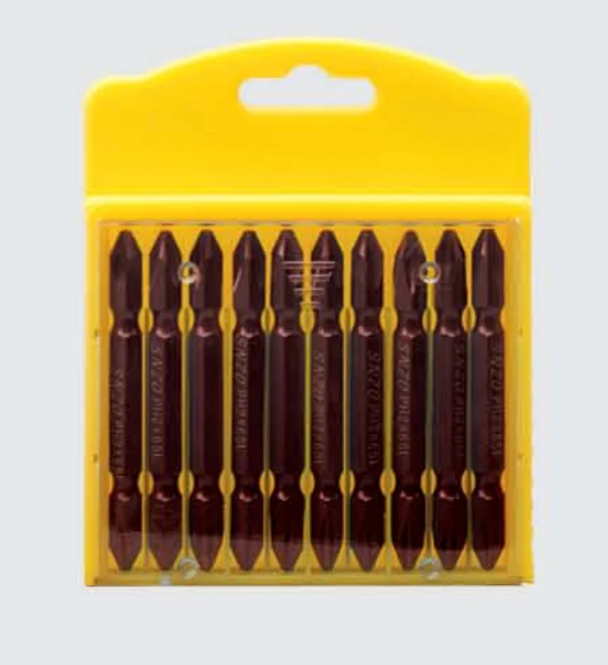 10pcs Packed Double Head magnetic Screwdriver Bits set, Sand Spray Finished Impact Screwdriver Bit 65mm