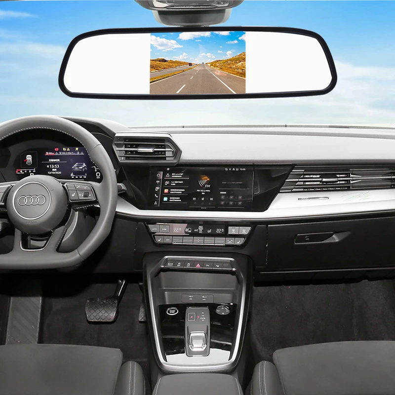 Backup Camera 4.3 Inch Rearview Mirror Monitor with Universal Black Plastic 4k Screen Smart Tv Car Headrest Android Monitor RCA