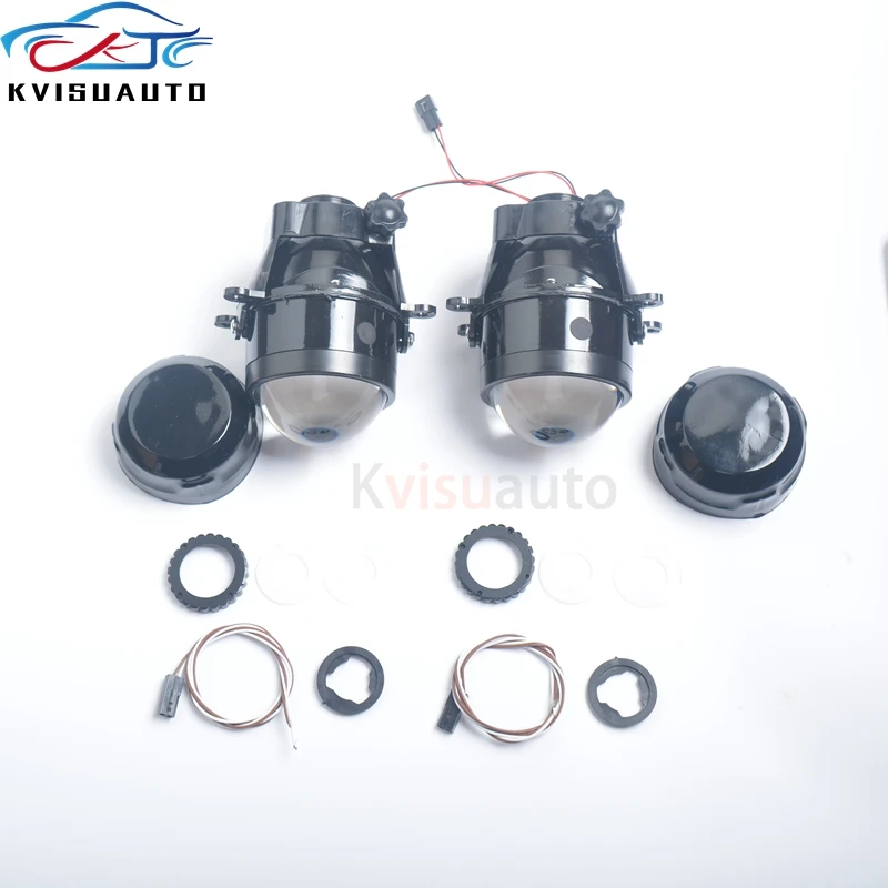  CQL kvisuauto 12V 35W 3 дюймов D2H H11 ксеноновый Ближний и Дальний свет Противотуманные лампы проектора-голубые линзы в золотистой оправе с дальний