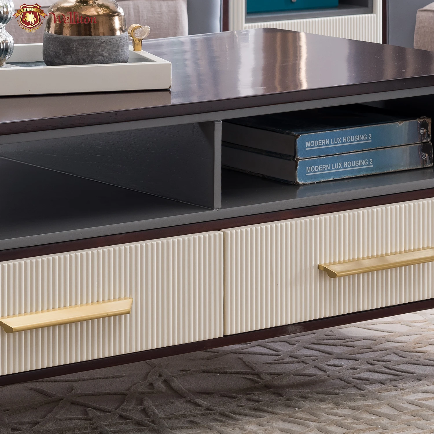 Welliton OEM&ODM  modern solid wood tv stands living room furniture M801-19  luxury tv stand cabinet wooden designs