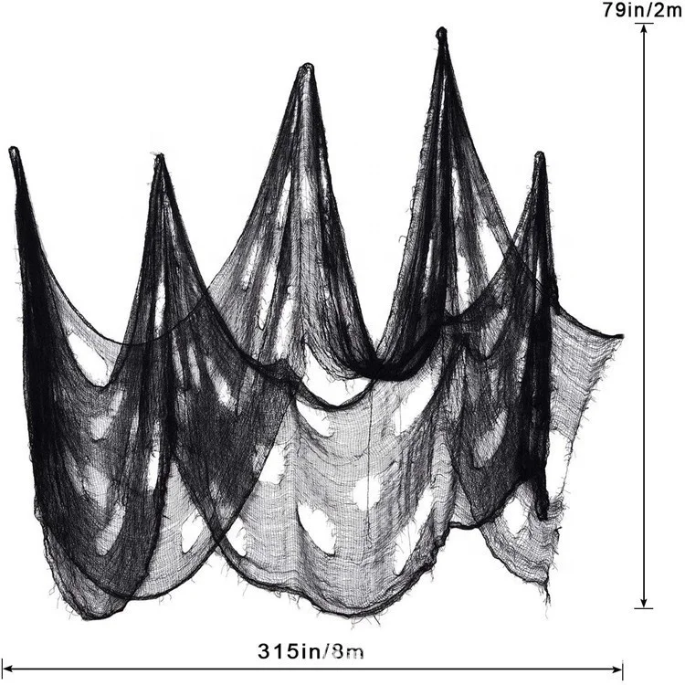 79 x 315 in Scary Gauze Doorways Spooky Giant Tapestry Halloween Creepy Cloth for Halloween Party Supplies