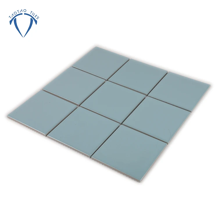 New Products Fashion Customized 48x48mm Blue Color Square Shape Porcelain Villa Swimming Pool Tile Mosaic
