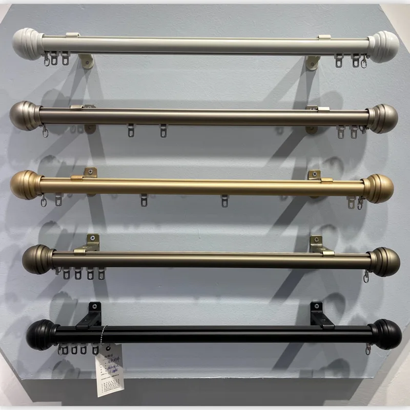 Home Decoration 28mm aluminum metal Carved modern curtain rod