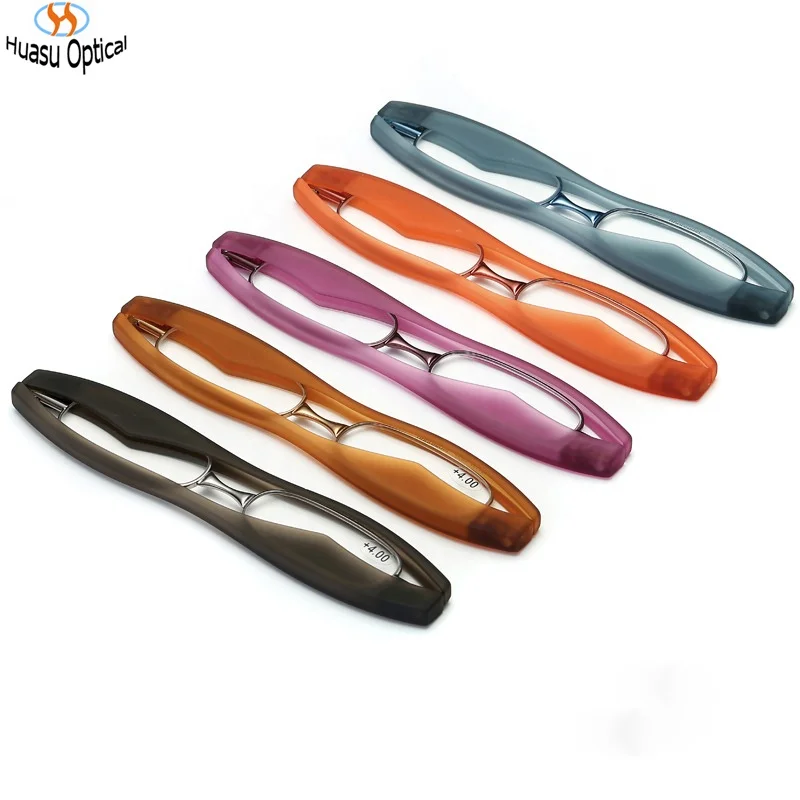 Light Convenient Plastic PC Reading Glasses Cheap Price Reader Eyeglasses 360 Rotating Foldaway Small Slim Glasses