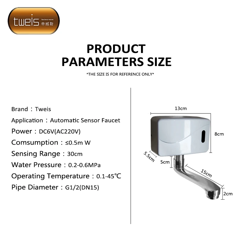 DC Wall Mounted Sensor Faucet for Hospitals Basin Faucets Water Saving Automatic Faucet Brass