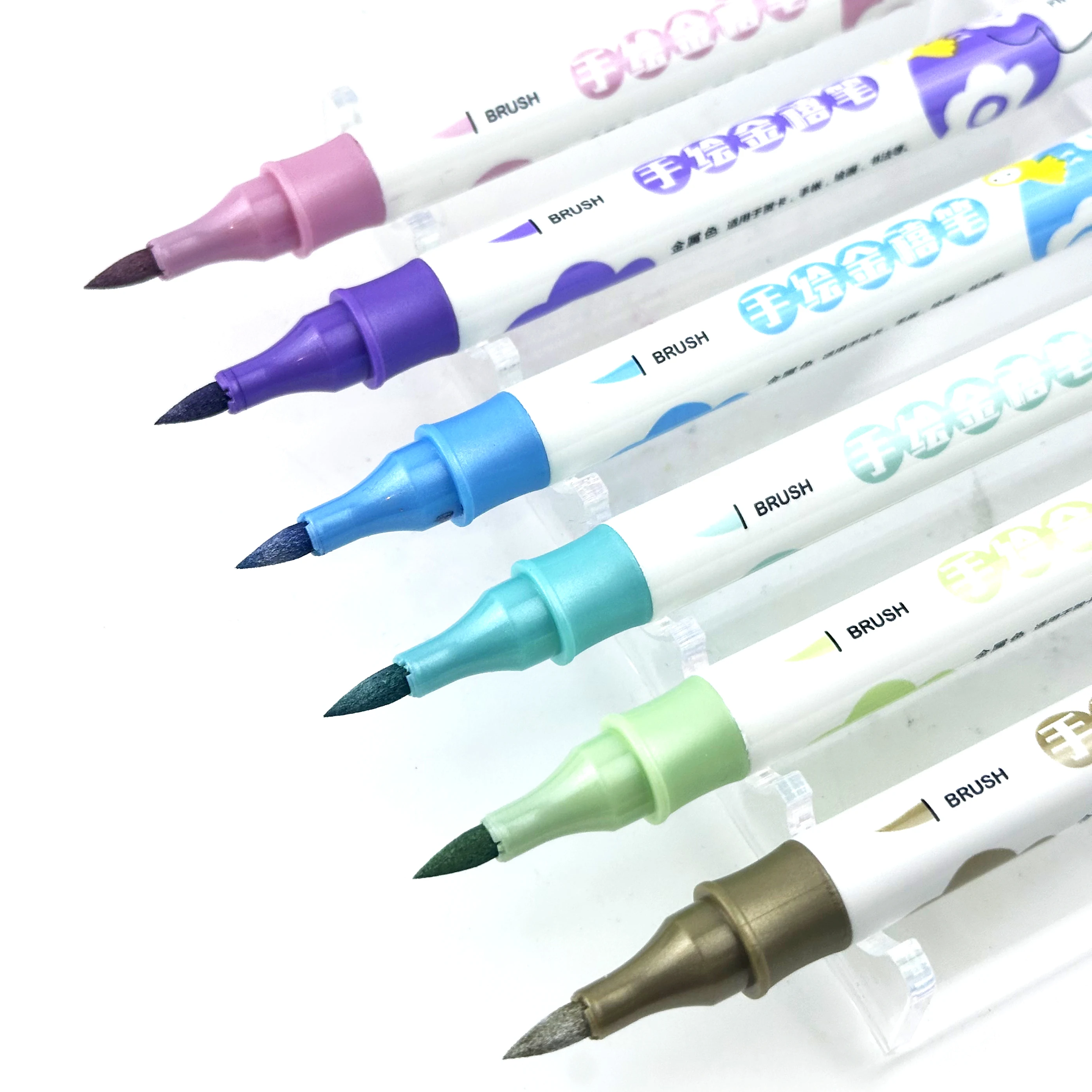 Metallic pen color double tip five color box student handbook drawing poster making