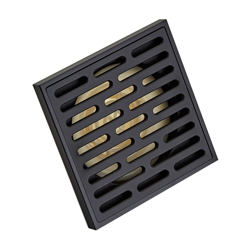 YUNDOOM OEM Anti Odor Brass Cover Trap Square Toilet Shower Bathroom Modern Bath Brass Floor Drain