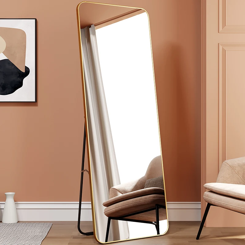 Modern Full Size Framed Big Home Decor Wall Mounted Full Length Floor Beveled Aluminum Full Body Mirror For Dressing Room