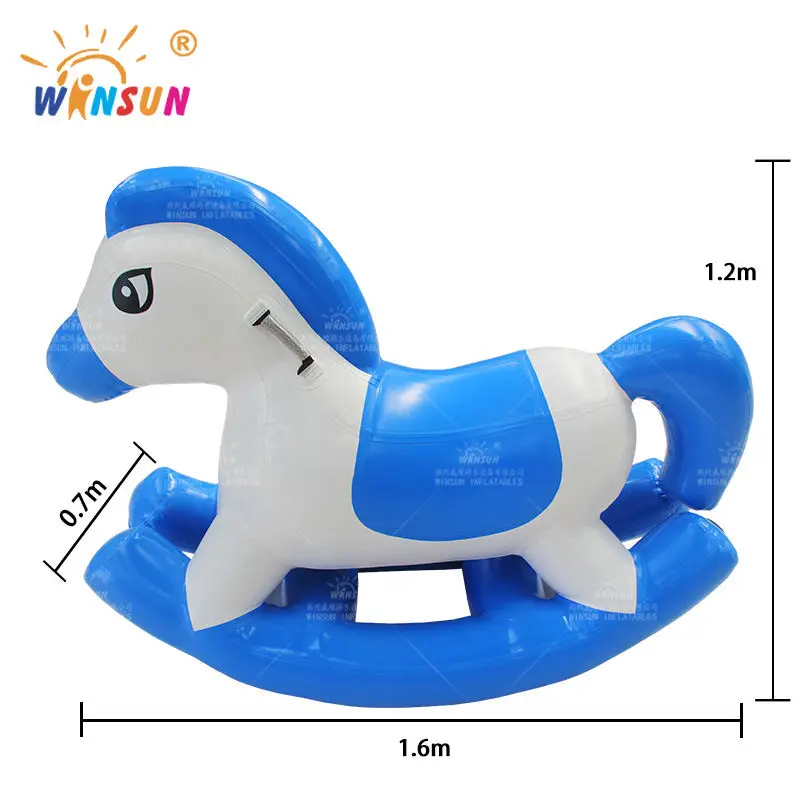 WINSUN bouncing game pvc inflatable rocking horse inflatable animal toy rocking horse for kids
