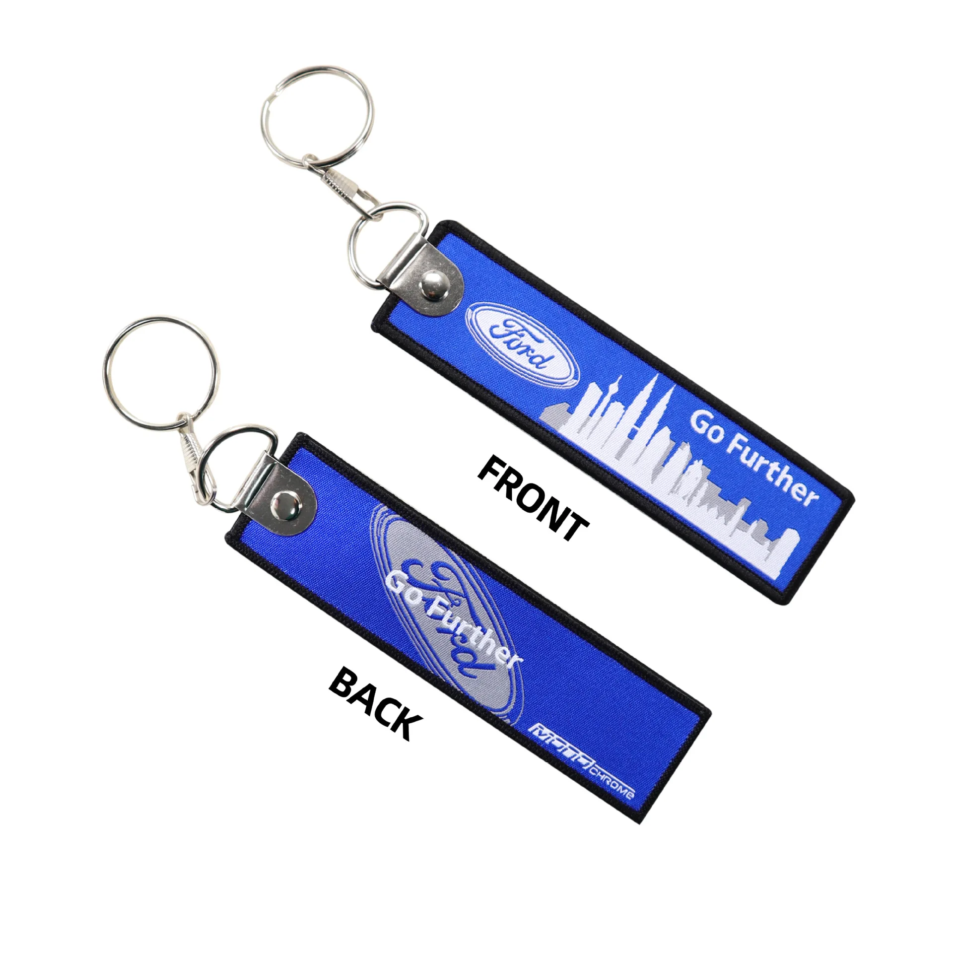 Wholesale Custom Double Sided Embroidery Keychains Flight Jet Tag/Car Brand/Motorcycle Key Chain With Promotional Gift