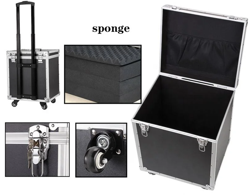 Factory Professional Custom Air Aluminum Tool Trolly Flight Case For Music Dj Equipment Shipping Box