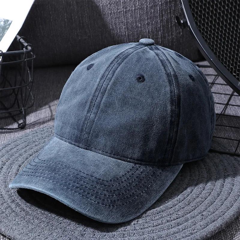 Spot Wholesale Women Peaked Cap Men Blank Washed Cap Blank Solid Color Retro Dad Hat